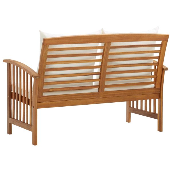 Panca Da Giardino Con Cuscini 119 Cm In Massello Acacia - Image 4
