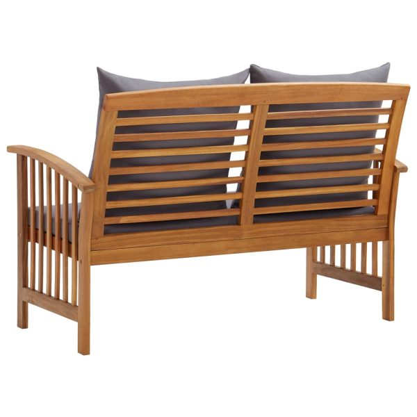 Panca Da Giardino Con Cuscini 119 Cm In Massello Acacia - Image 4