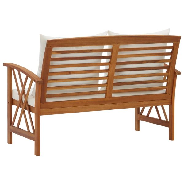 Panca Da Giardino Con Cuscini 119 Cm In Massello Acacia - Image 4