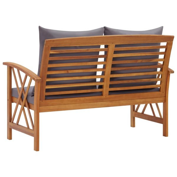 Panca Da Giardino Con Cuscini 119 Cm In Massello Acacia - Image 4