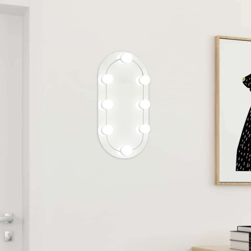 Specchio Con Luci Led 40x20 Cm Ovale In Vetro