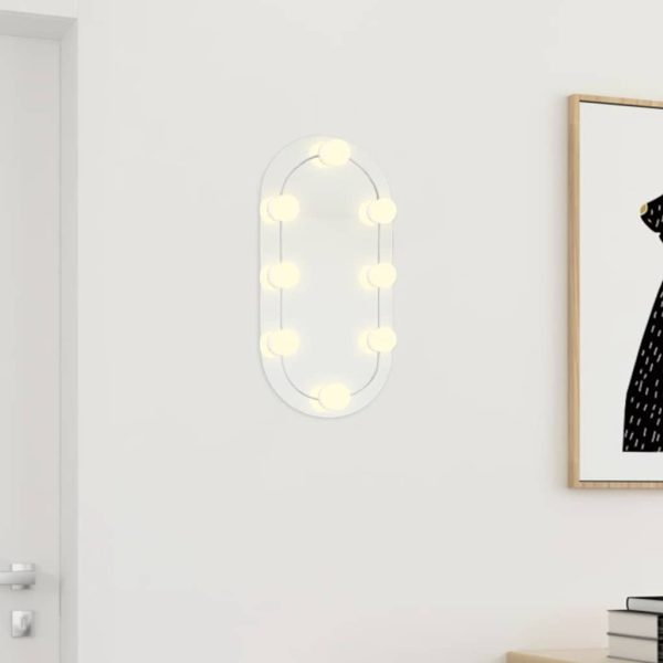 Specchio Con Luci Led 40x20 Cm Ovale In Vetro - Image 3