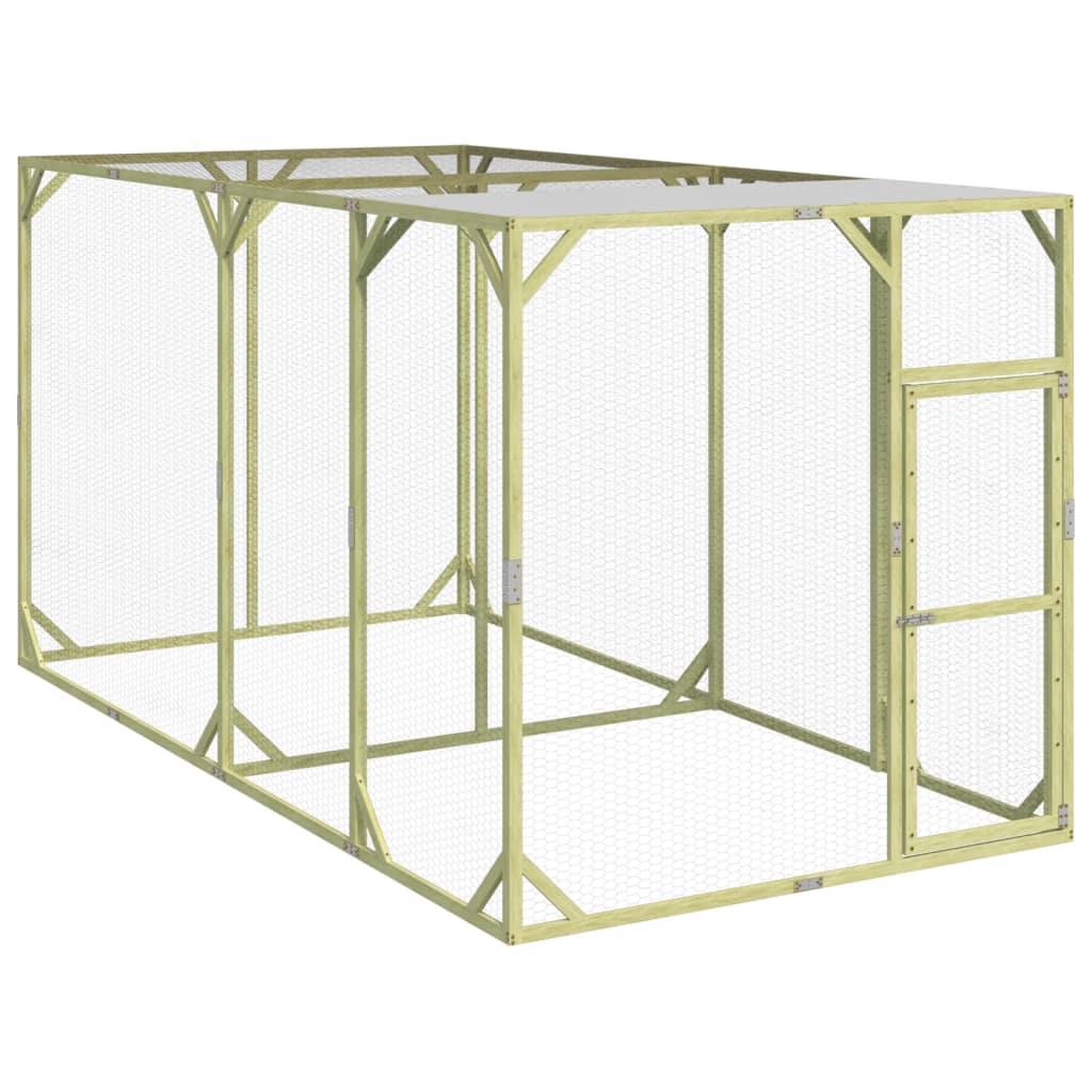 Pollaio 200x400x200 Cm Legno Massello Di Pino Impregnato