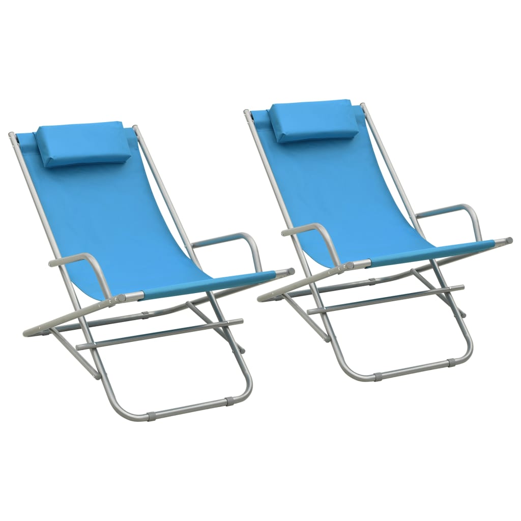Sedie A Dondolo 2 Pz In Acciaio Blu