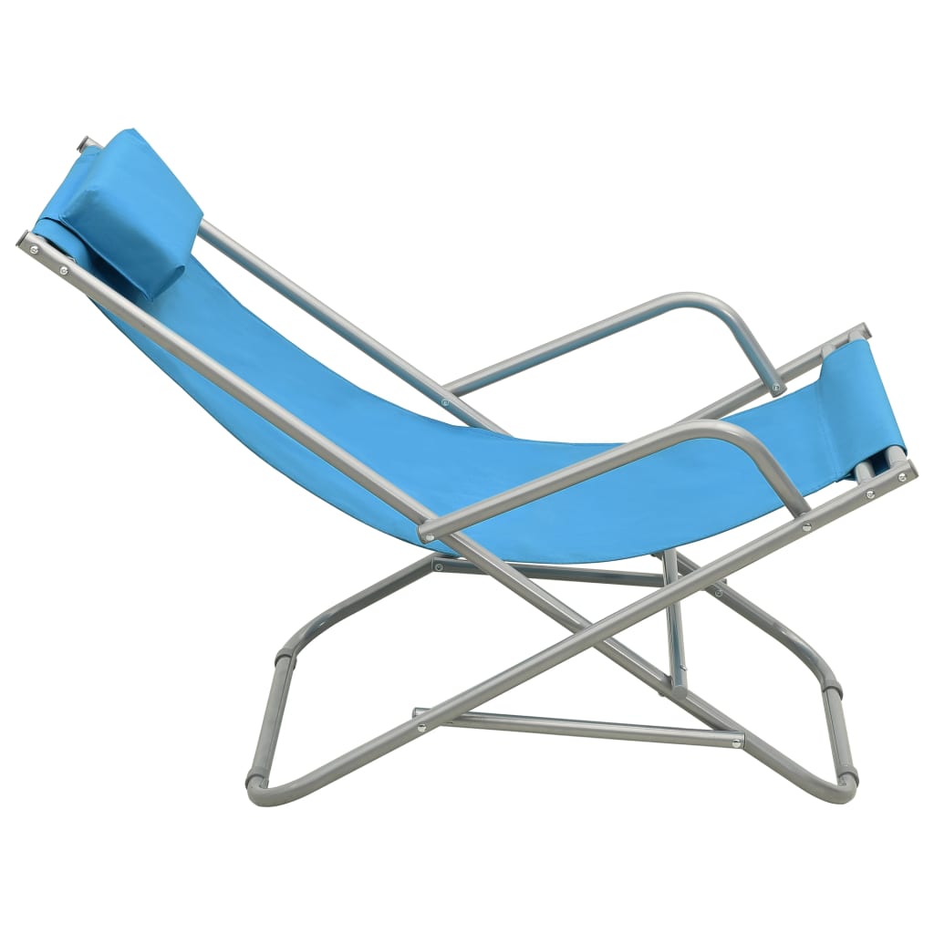 Sedie A Dondolo 2 Pz In Acciaio Blu - Image 4