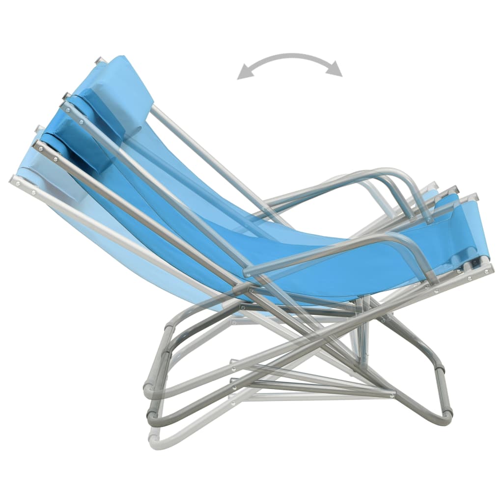 Sedie A Dondolo 2 Pz In Acciaio Blu - Image 5
