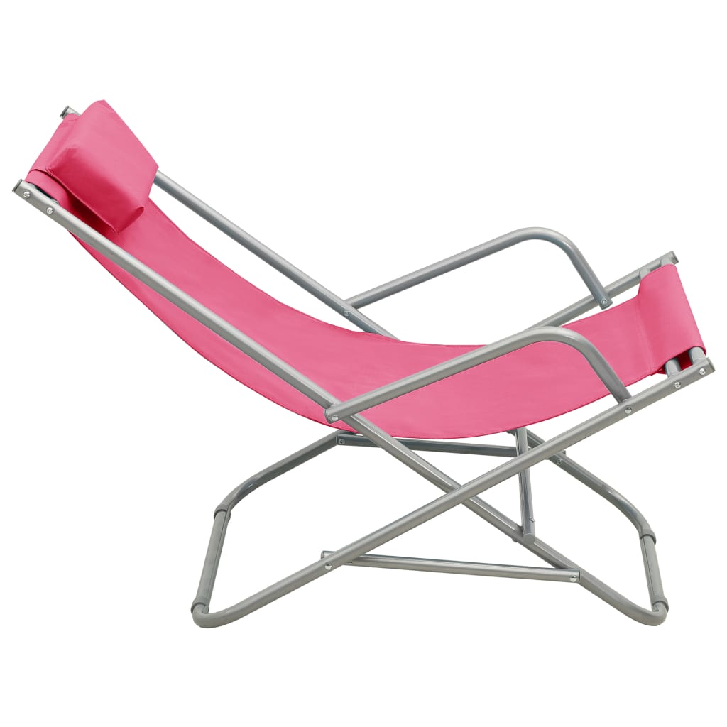 Sedie A Dondolo 2 Pz In Acciaio Rosa - Image 4