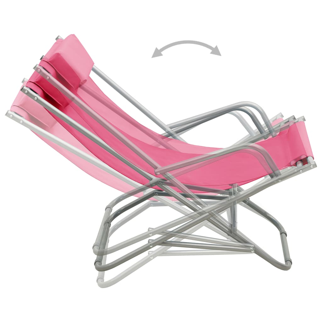 Sedie A Dondolo 2 Pz In Acciaio Rosa - Image 5