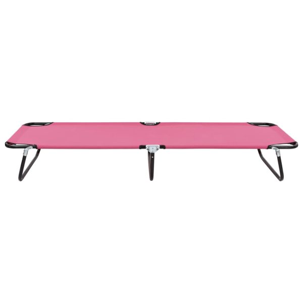 Lettino Prendisole Pieghevole In Acciaio Rosa - Image 2