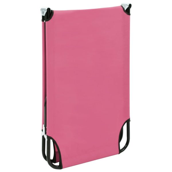 Lettino Prendisole Pieghevole In Acciaio Rosa - Image 6