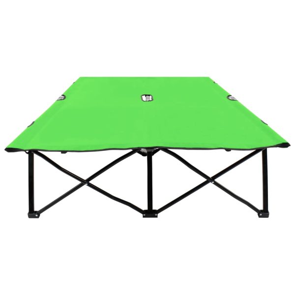Lettino Prendisole Pieghevole Per 2 Persone Verde In Acciaio - Image 3