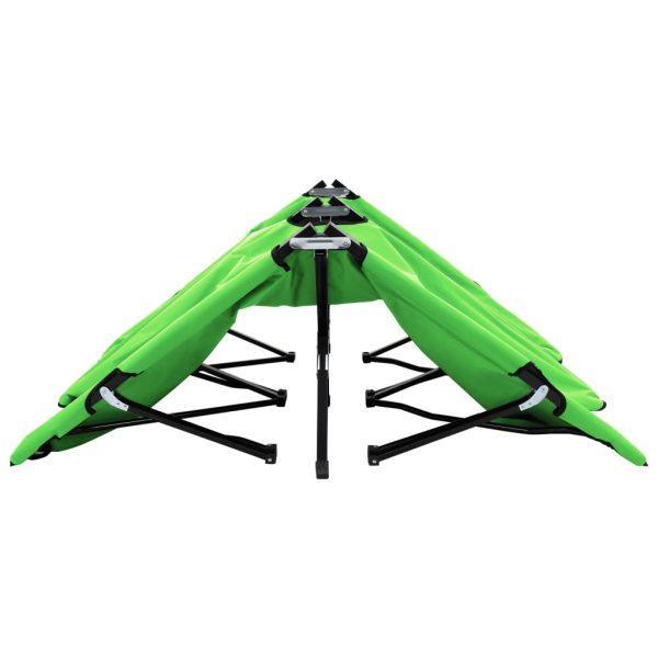 Lettino Prendisole Pieghevole Per 2 Persone Verde In Acciaio - Image 4