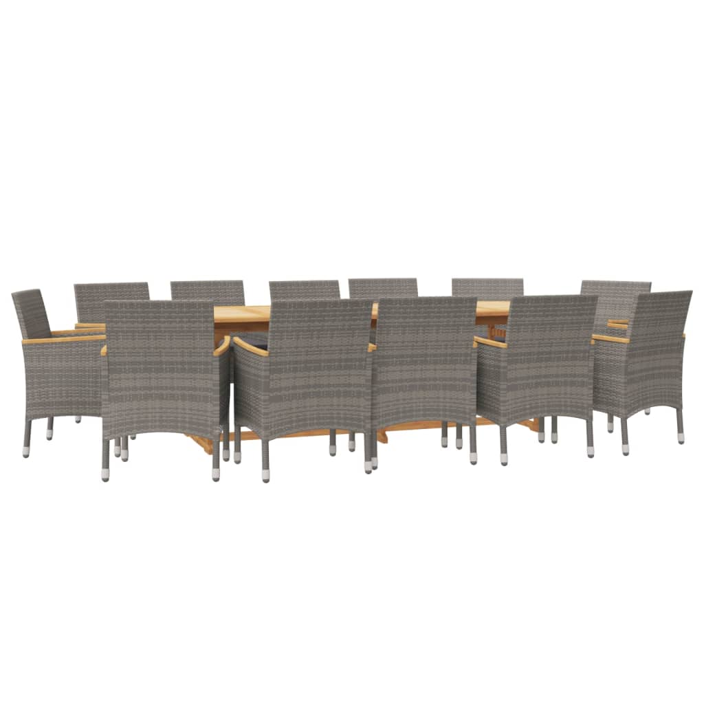 Set Da Pranzo Per Giardino 13 Pz Con Cuscini Grigio - Image 3