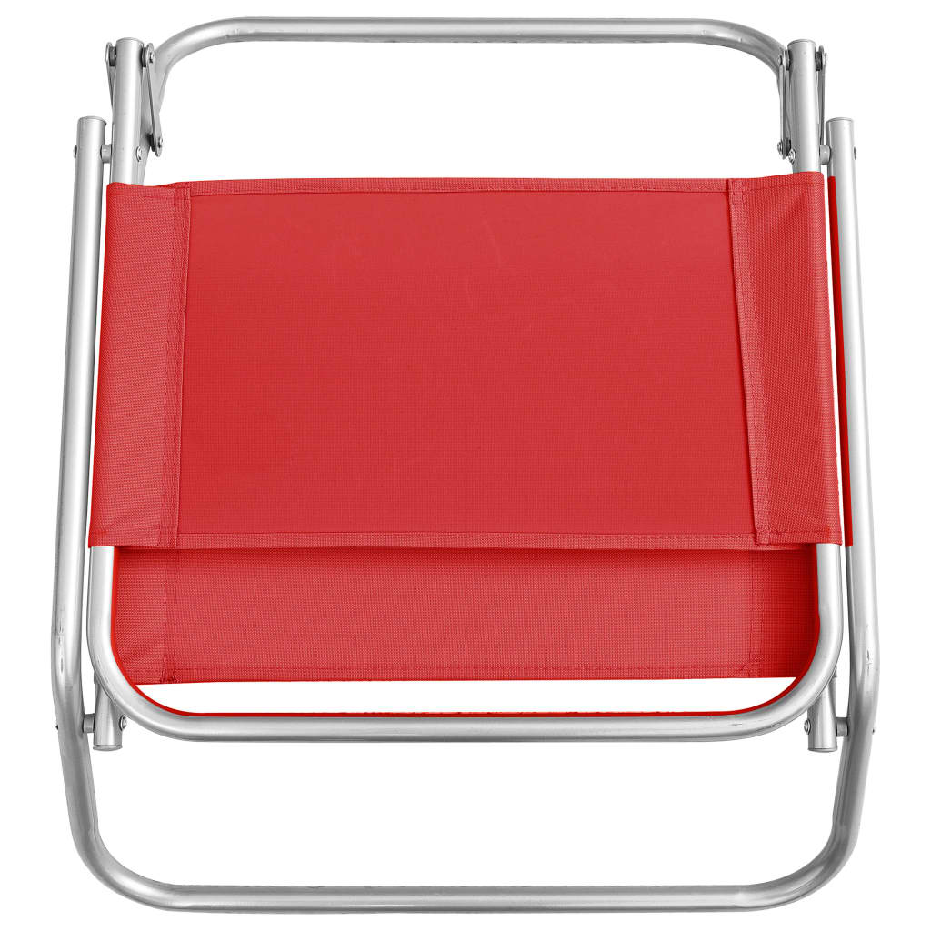 Sedie Da Spiaggia Pieghevoli 2 Pz In Tessuto Rosso - Image 6