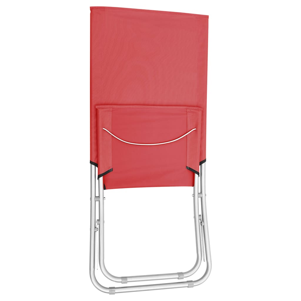 Sedie Da Spiaggia Pieghevoli 2 Pz In Tessuto Rosso - Image 6