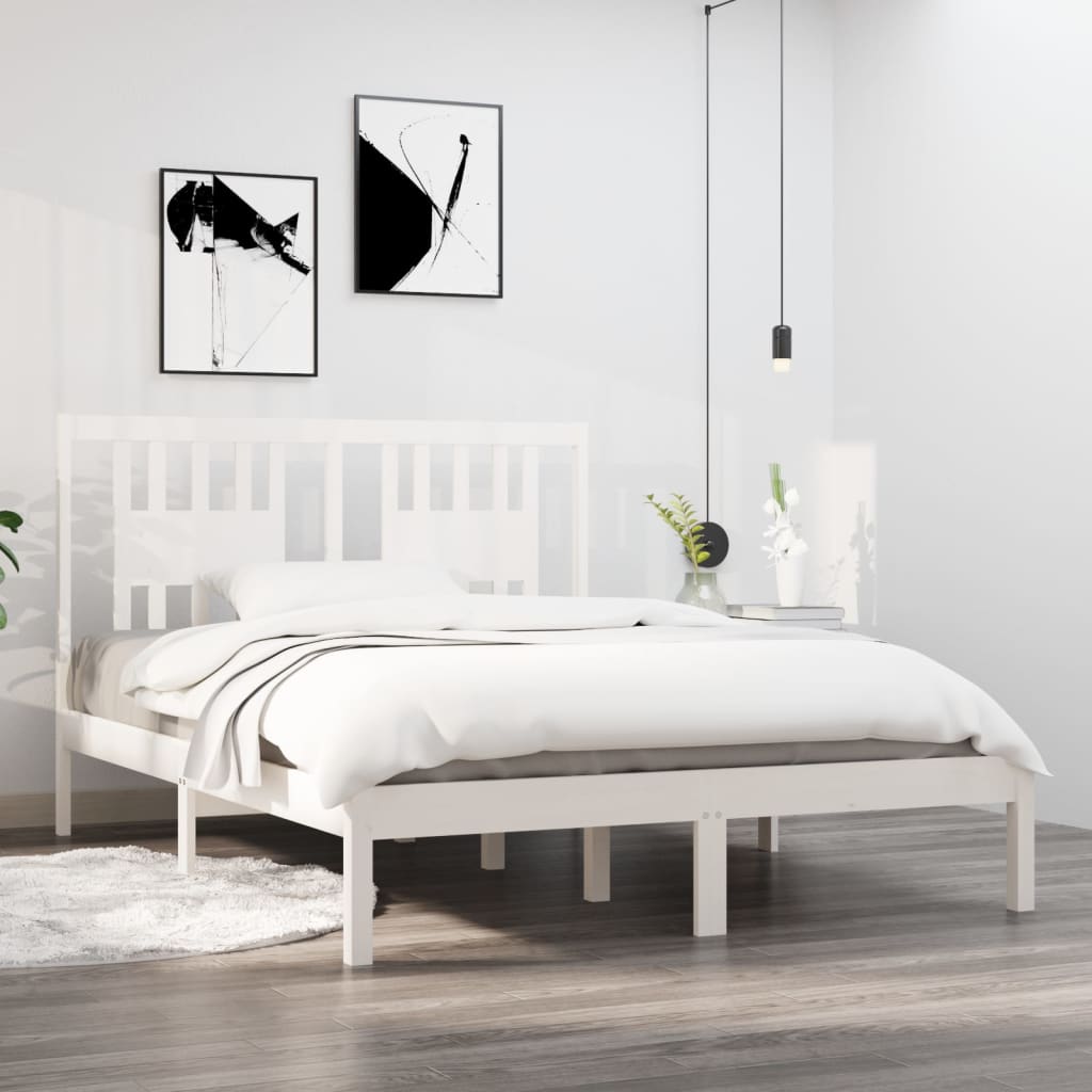 Giroletto Bianco In Legno Massello Di Pino 140x190 cm