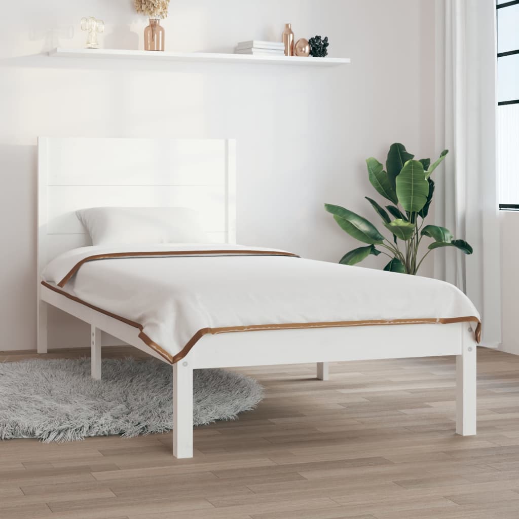Giroletto Senza Materasso Bianco 100x200 Cm Legno Massello Pino