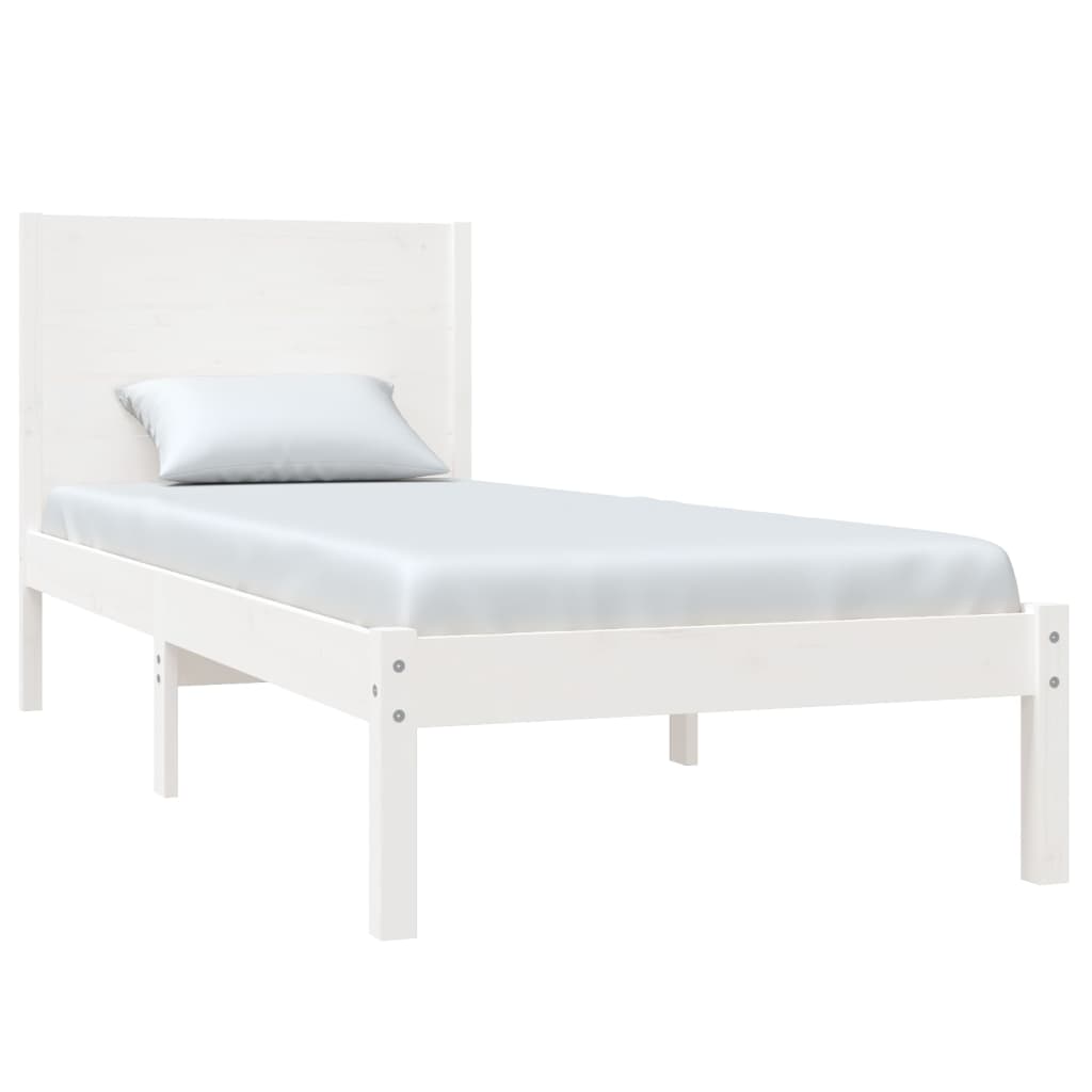 Giroletto Senza Materasso Bianco 100x200 Cm Legno Massello Pino - Image 3