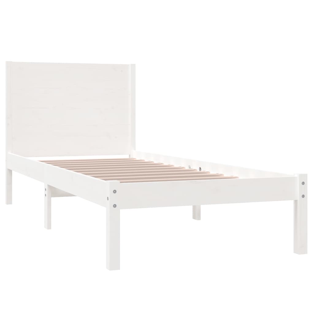 Giroletto Senza Materasso Bianco 100x200 Cm Legno Massello Pino - Image 4