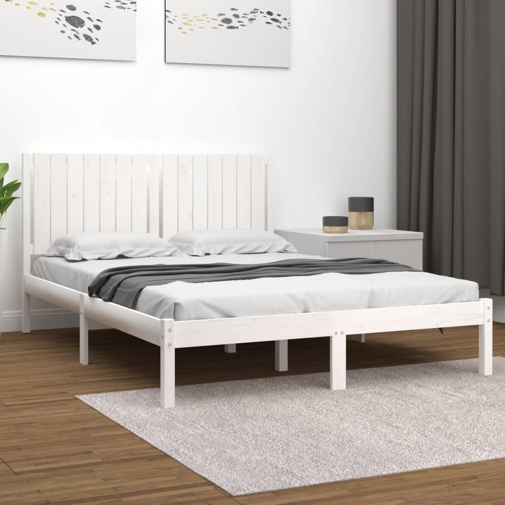 Giroletto Senza Materasso Bianco 160x200 Cm Legno Massello Pino