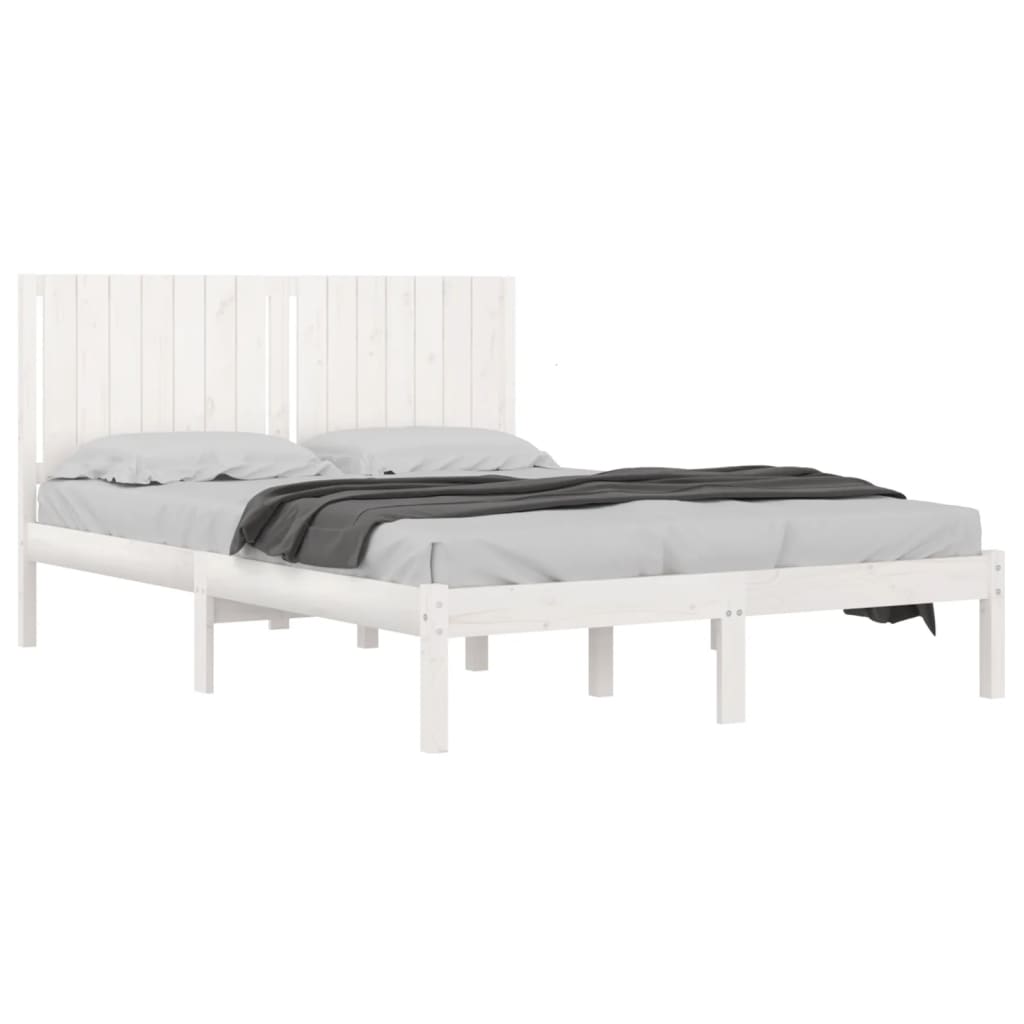 Giroletto Senza Materasso Bianco 160x200 Cm Legno Massello Pino - Image 3