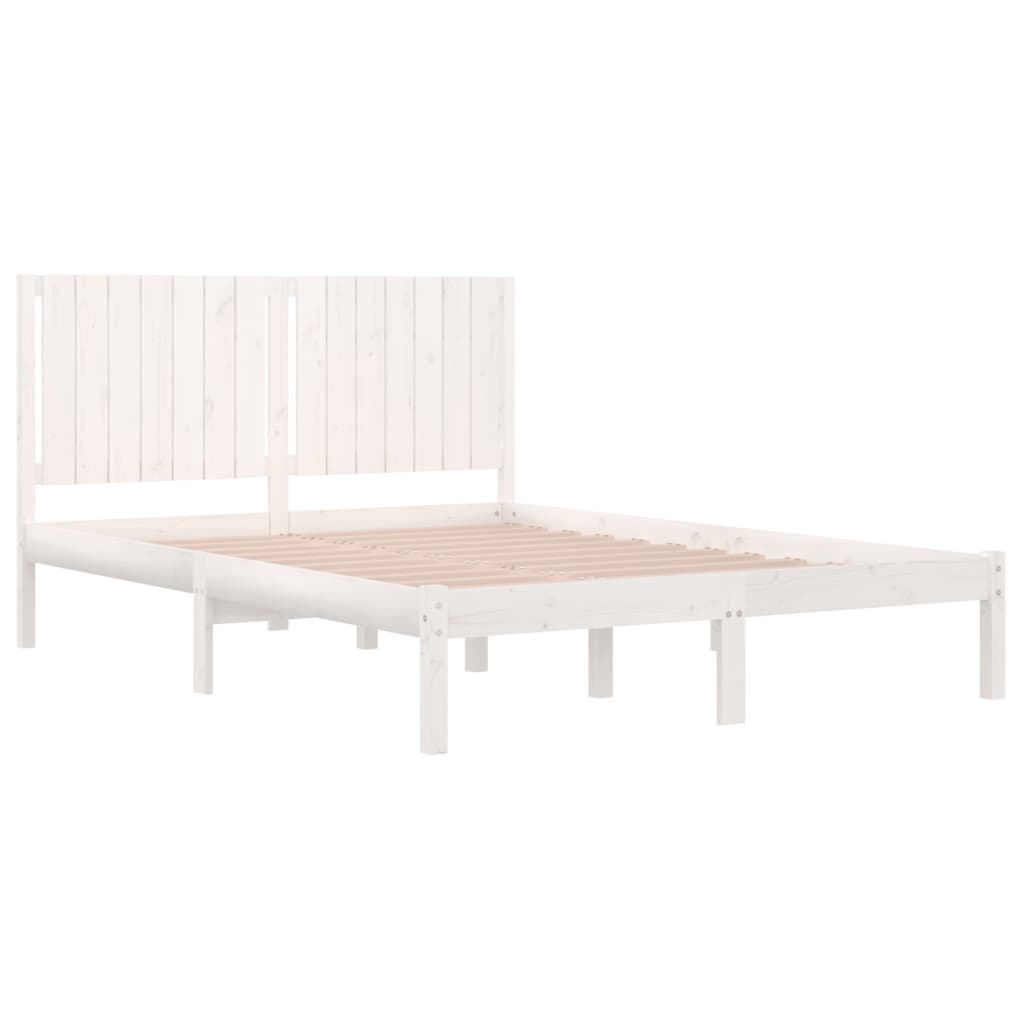 Giroletto Senza Materasso Bianco 160x200 Cm Legno Massello Pino - Image 4