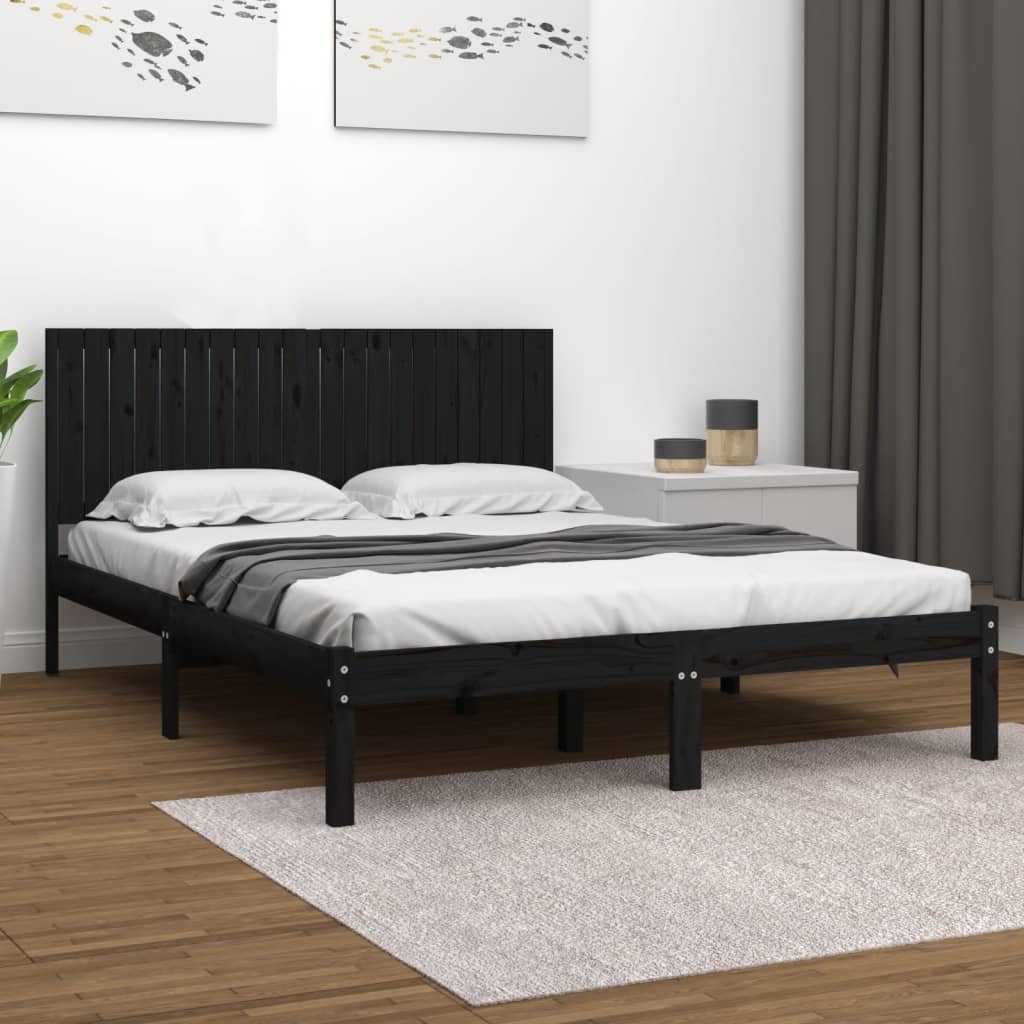 Giroletto Nero In Legno Massello Di Pino 200x200 cm