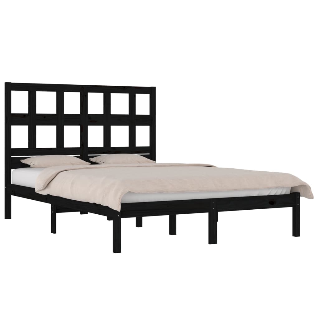 Giroletto Nero In Legno Massello Di Pino 140x190 cm - Image 3
