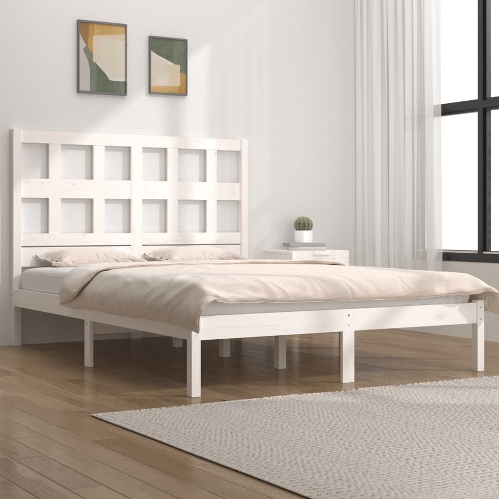 Giroletto Senza Materasso Bianco 160x200 Cm Legno Massello Pino