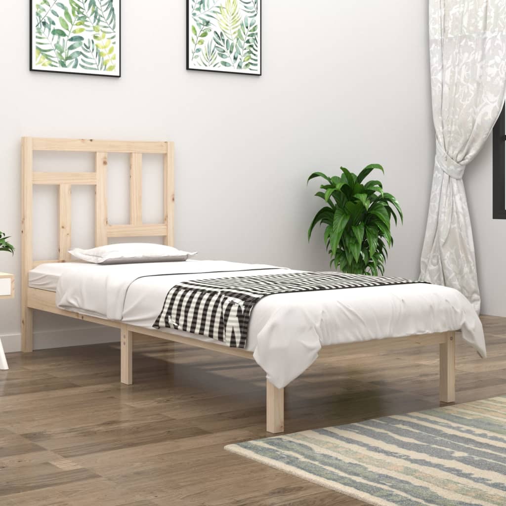 Letto Senza Materasso 90x190 Cm In Legno Massello Di Pino
