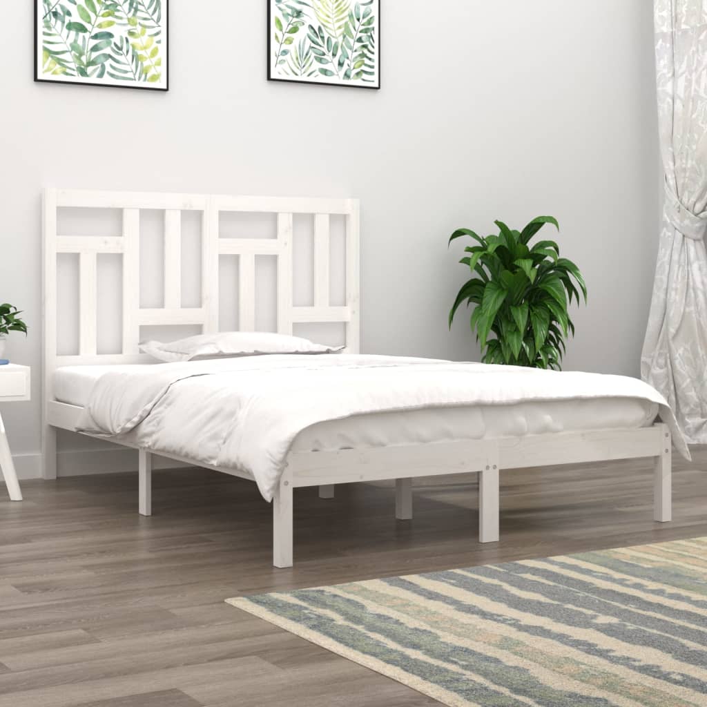 Giroletto Bianco In Legno Massello 120x190 Cm Small Double
