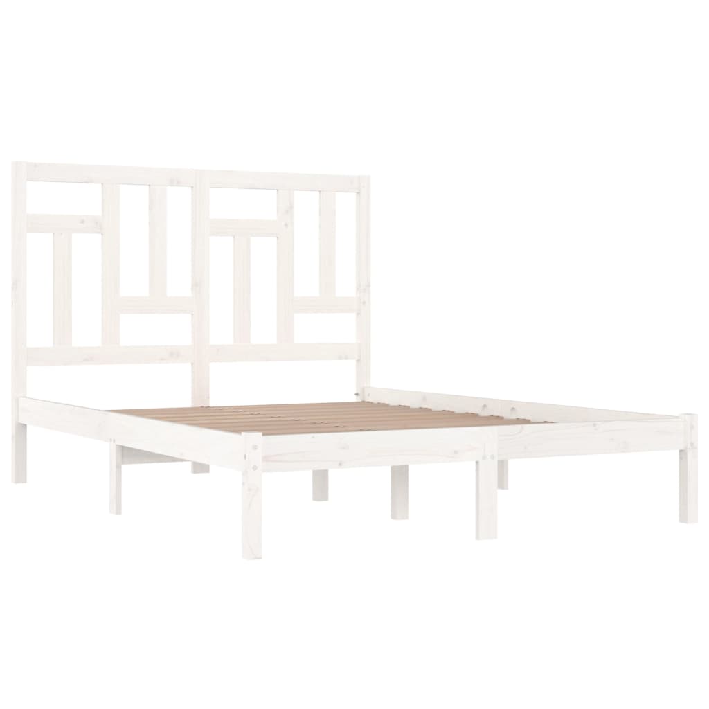 Giroletto Bianco In Legno Massello 120x190 Cm Small Double - Image 4