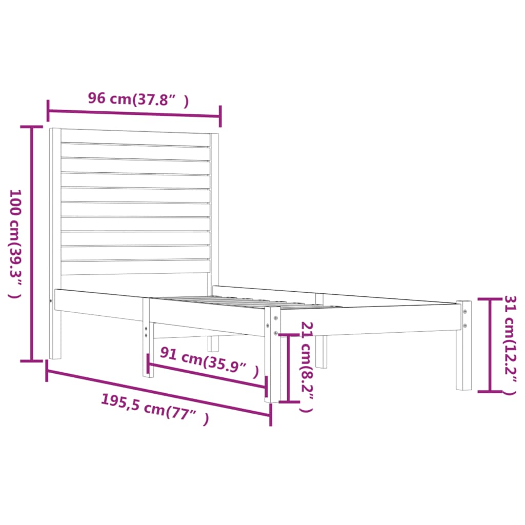 Giroletto In Legno Massello 90x190 Cm Single - Image 6