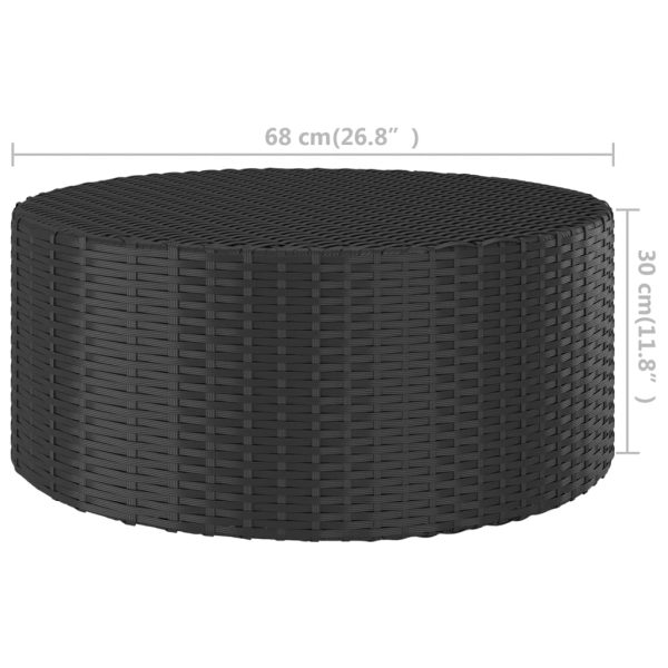 Tavolino Da Tè Nero 68x68x30 Cm In Polyrattan - Image 4