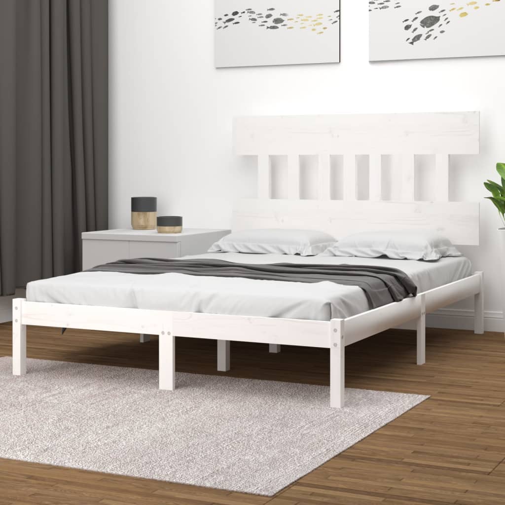 Giroletto Bianco In Legno Massello 180x200 Cm Super King