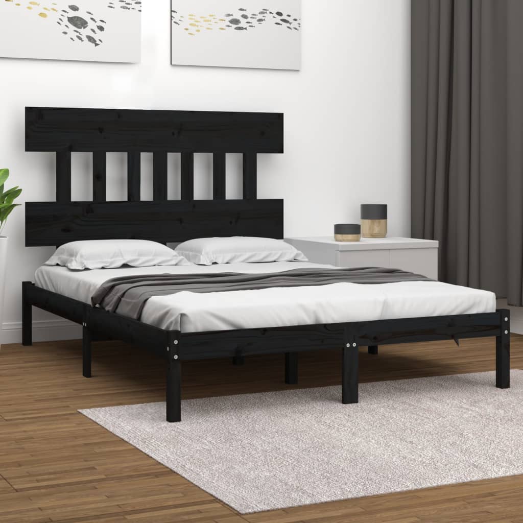 Giroletto Nero In Legno Massello 200x200 cm