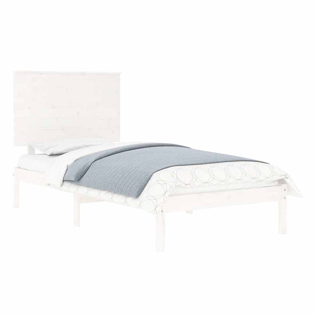 Giroletto Senza Materasso Bianco 100x200 Cm Legno Massello Pino - Image 3