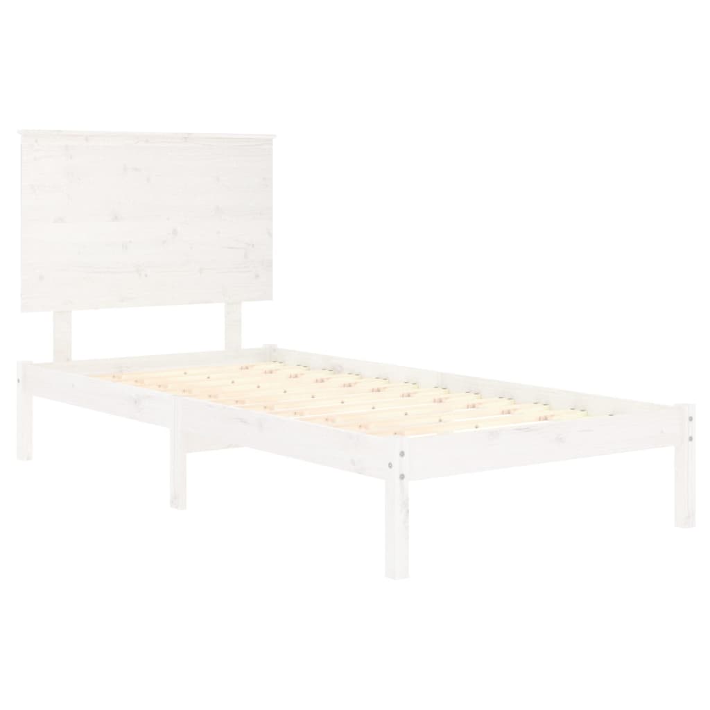 Giroletto Senza Materasso Bianco 100x200 Cm Legno Massello Pino - Image 4