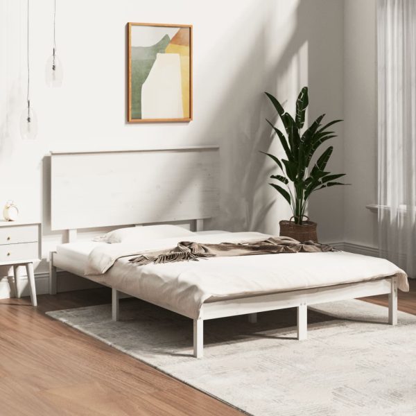 Giroletto Senza Materasso Bianco 140x200 Cm Legno Massello Pino