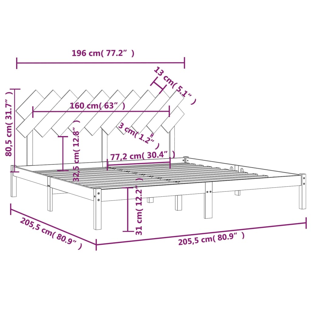 Giroletto Nero 200x200 Cm In Legno Massello - Image 6