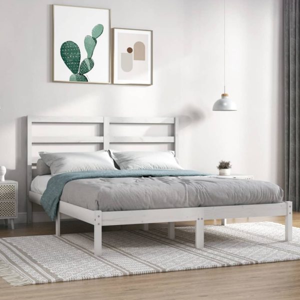 Giroletto Senza Materasso Bianco 160x200 Cm Legno Massello Pino