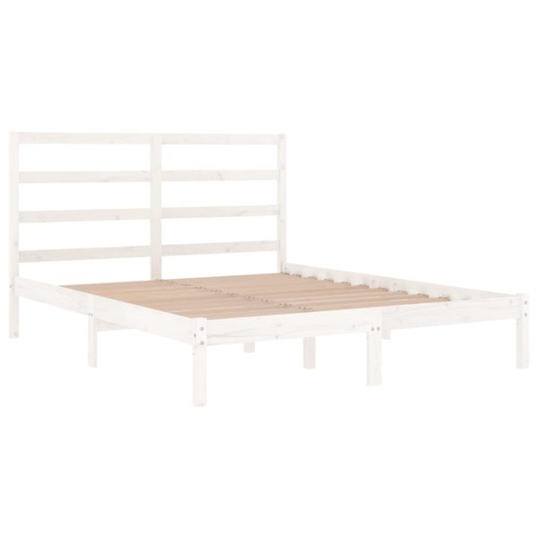 Giroletto Senza Materasso Bianco 160x200 Cm Legno Massello Pino - Image 4