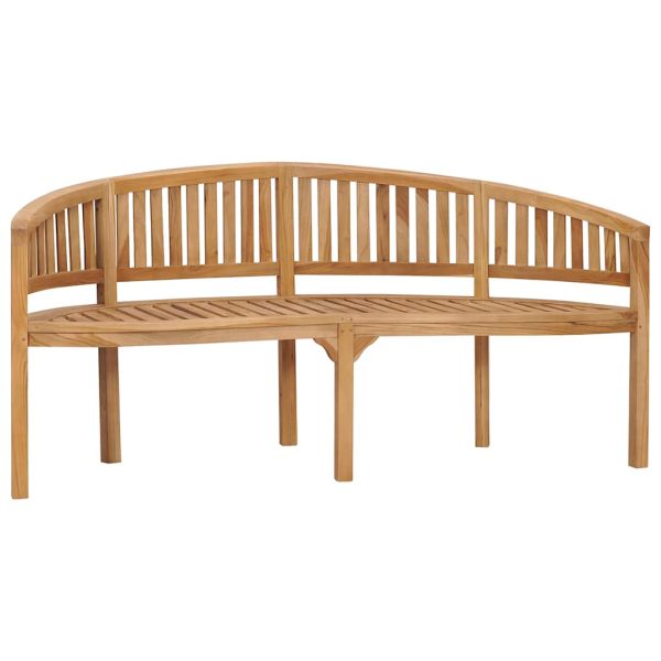 Panchina A Forma Di Banana 180 Cm In Legno Massello Di Teak - Image 2