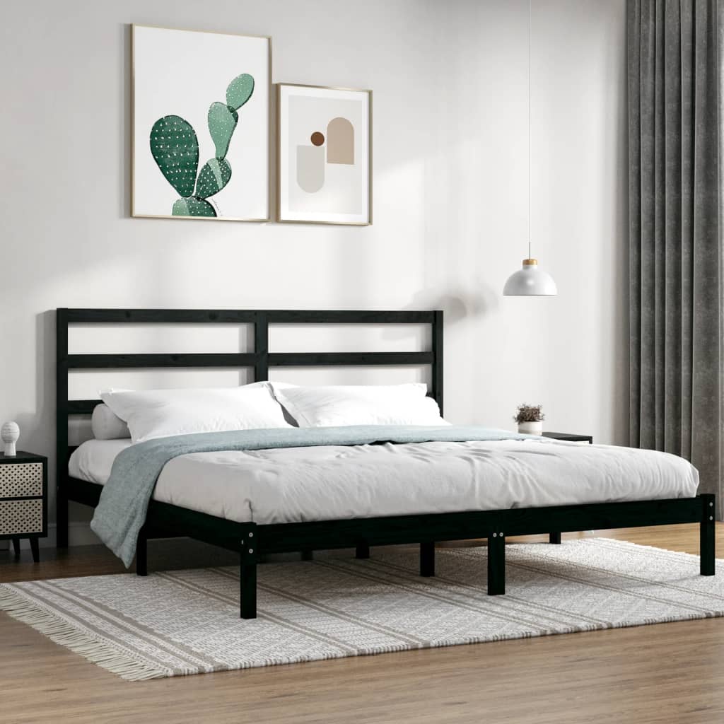 Giroletto Nero In Legno Massello Di Pino 200x200 cm