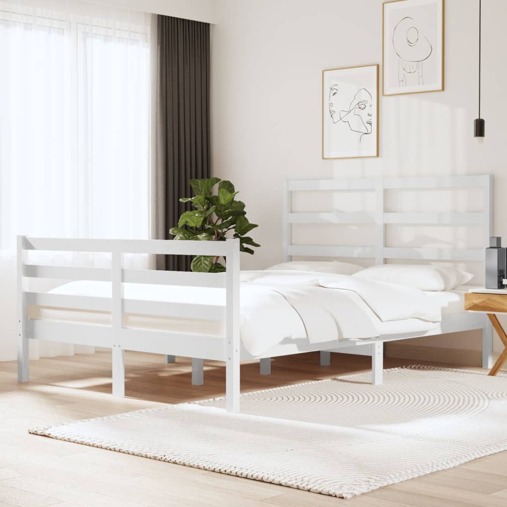 Giroletto Bianco In Legno Massello Di Pino 140x190 cm