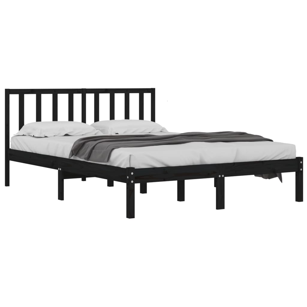 Giroletto Nero In Legno Massello Di Pino 140x190 cm - Image 3