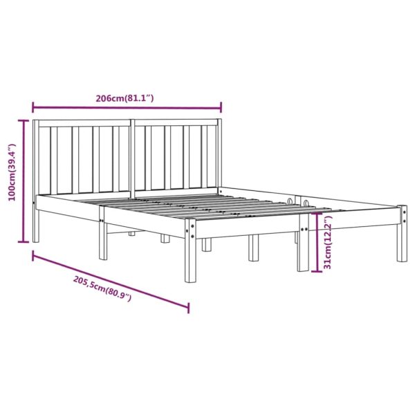 Giroletto Senza Materasso Ambra In Legno Di Pino 200x200 cm - Image 6