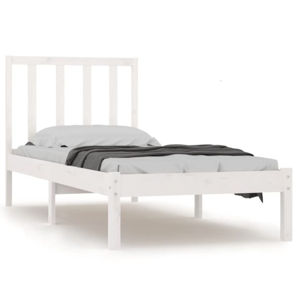 Giroletto Bianco In Legno Massello Di Pino 90x190 Cm Single - Image 2