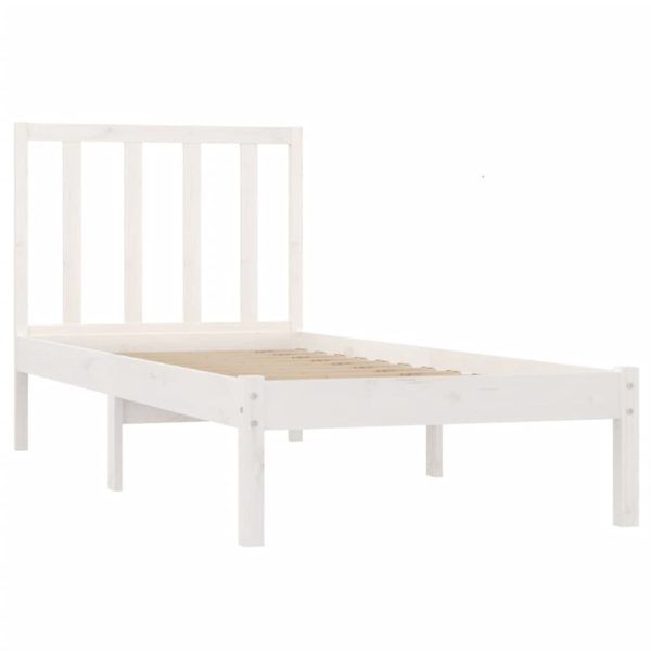 Giroletto Bianco In Legno Massello Di Pino 90x190 Cm Single - Image 4