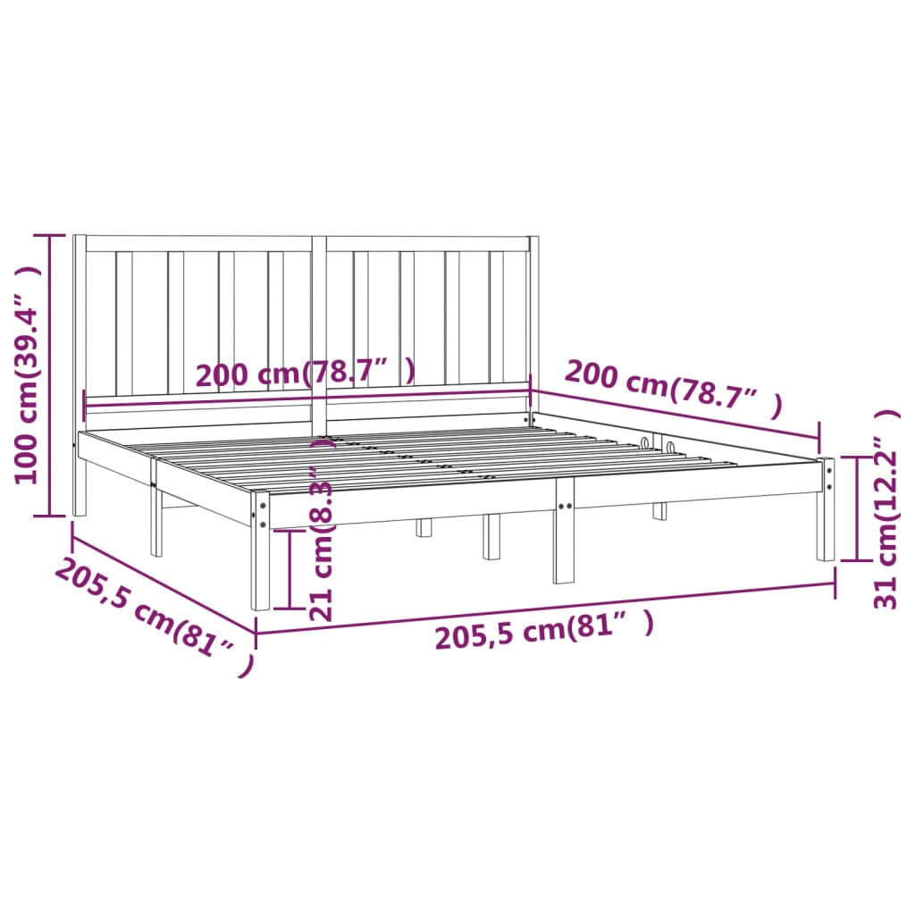 Giroletto Senza Materasso Ambra In Legno Di Pino 200x200 cm - Image 6